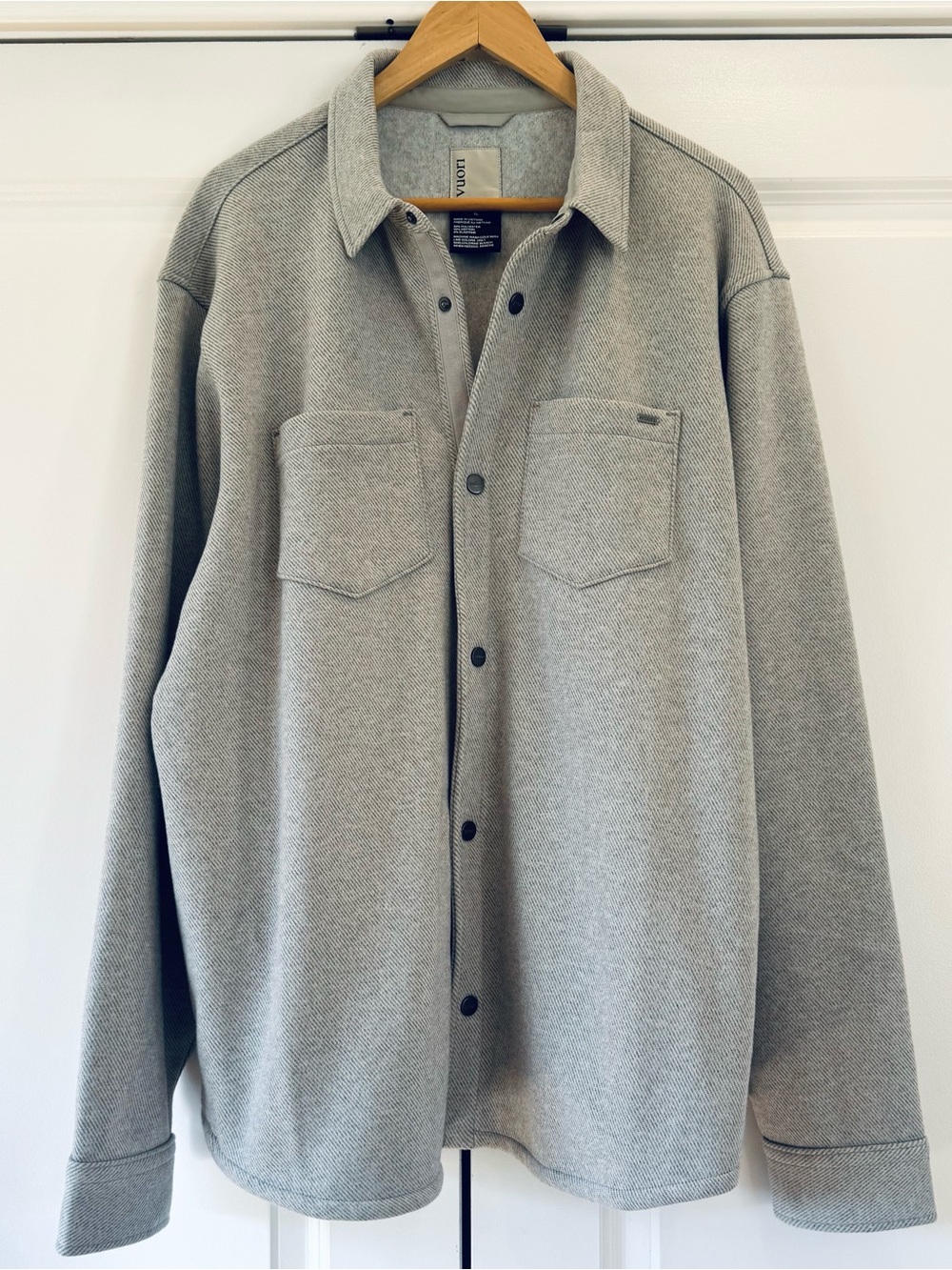 Vuori Del Mar Shirt Jacket Gray Performance Fleece Shacket Casual V563 Size XL